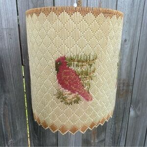 Vintage Macrame Bohemian Hanging Cardinal Light Lamp